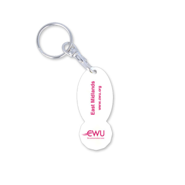 Oval Trolley Coin Stick keyring (Personalised)